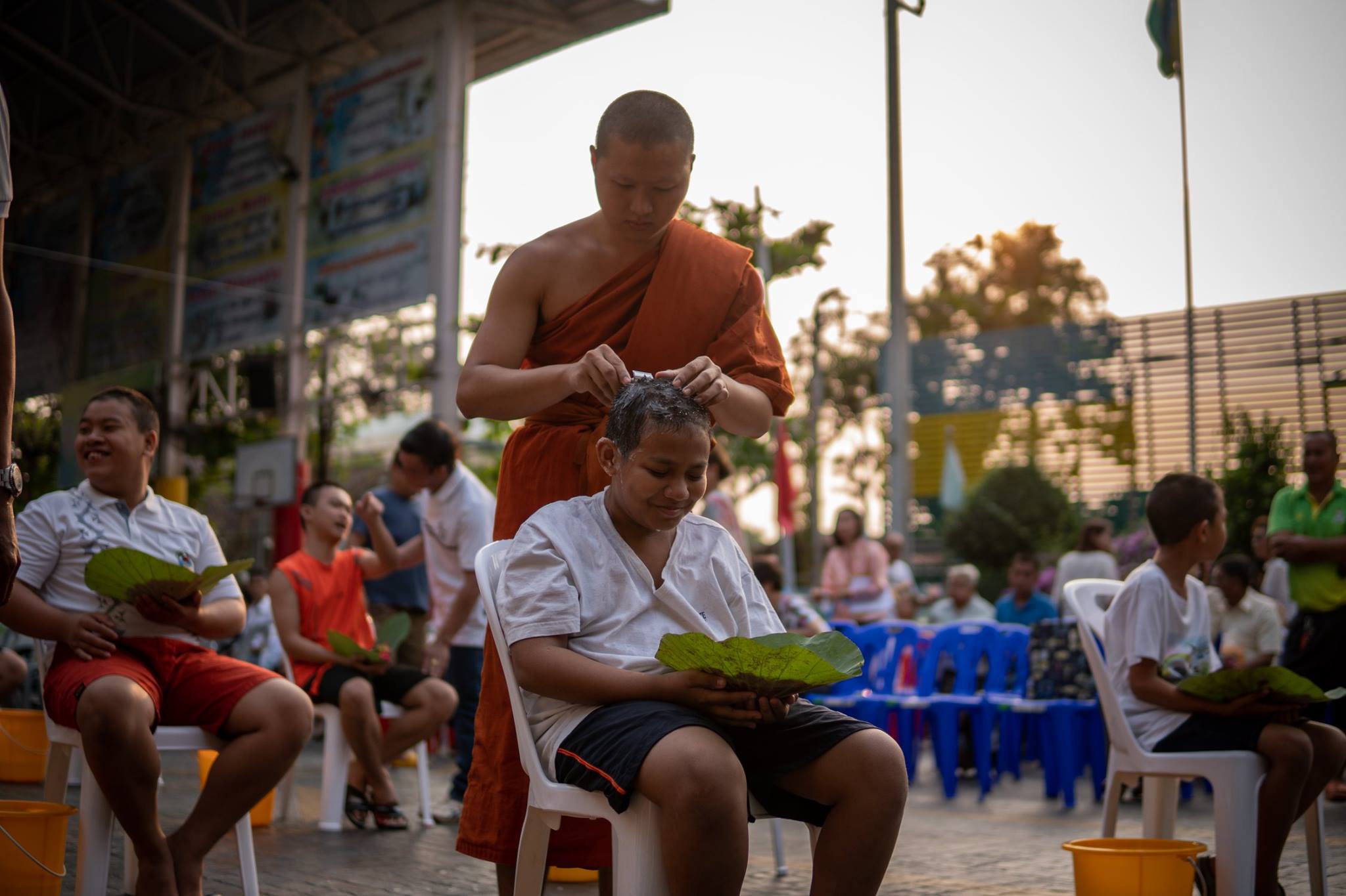 พิธีปลงผมและบรรพชาสามเณร โครงการบรรพชา​สามเณร​ภาคฤดูร้อน ประจำปี 2562​