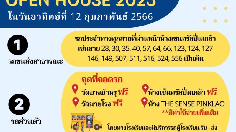 การเดินทางเข้าร่วมงาน Nairong Open House 2023​